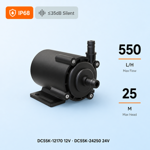 Pompe à eau CC sans balais 12V 24V, pompe centrifuge submersible à haute pression pour circulation solaire, étanche IP68 pour chauffe-eau solaire - Product Image 1
