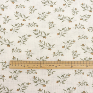 Petites fleurs mignonnes impression 100% mousseline de coton peigné biologique Double gaze crêpe tissu tissé pour les filles et les garçons pyjamas de bébé - Product Image 4