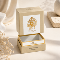 Boîte rigide de luxe personnalisée beige et or pour parfums et marques de beauté haut de gamme