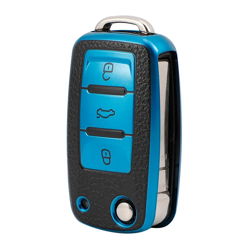 Car Remote Key Cover Protect TPU Holder Leather Case Accessories Keychain Shell Bag for VW Bora Sagitar Lavida Tiguan SANTANA