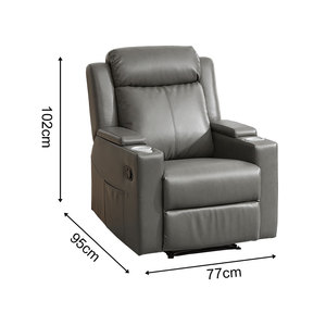 Factory Direct Living Room Sofas Black <strong>Grey</strong> Pu Leather Electric Power Single <strong>Recliner</strong> <strong>Chair</strong> with Storage and Cup Holder Table - Product Image 4