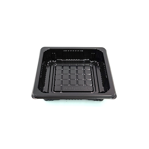 JY-81200 Beliebte Plastik-Sushi-Verpackungsschale Quadratisch mit Goldfolie für Lebensmittel mit Transparentem Deckel - Product Image 1