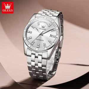 OLEVS 9802 Oem özel logo lüks altın paslanmaz çelik iş adam için su geçirmez moda otomatik mekanik izle - Product Image 6