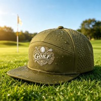 Gorra Deportiva Personalizada al por Mayor con Logotipo Bordado, 7 Paneles, Visera Plana, OEM, Alta Calidad, Poliéster, Orificios Cortados con Láser, Cierre a Presión