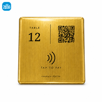 Panneau de table personnalisé en PVC avec code NFC et QR, 13,56 MHz, effet visuel or brossé, pour menu de restaurant et avis Google