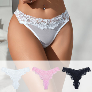 Cintura ricamata a 2 colori in <span class=keywords><strong>pizzo</strong></span> Sexy traspirante biancheria intima da donna a <span class=keywords><strong>vita</strong></span> bassa di grandi dimensioni <span class=keywords><strong>alta</strong></span> elastica ad asciugatura rapida - Product Image 1
