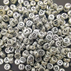 Perles en acrylique lettres et chiffres, 500g, rondes, pour la fabrication de bracelets, accessoires de bijoux DIY pour l'éducation précoce des enfants - Product Image 2