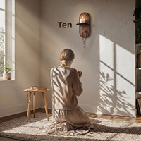 Support mural en bois pour chapelet chrétien avec croix, design en forme d'arche, pour bougies et perles de prière