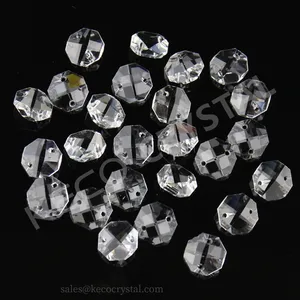 Manik-manik kristal bentuk segi delapan untuk lampu gantung digunakan untuk lampu gantung liontin dan tirai