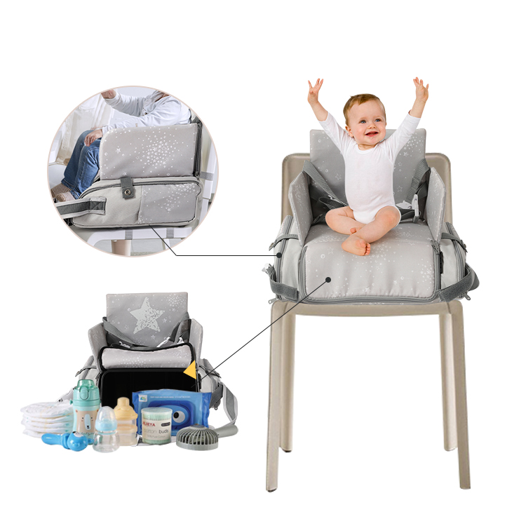 Travel Feeding Portable 3 In 1 Bag Chairs Booster Plastic Push Food Study Seat Bag Cheap Dining Chair For Baby