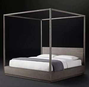 Lit double king size en bois massif américain, meubles de chambre personnalisés pour villa, club, maison d'hôtes, vente directe d'usine - Product Image 3