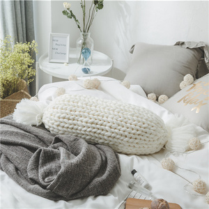 Gối Hình Kẹo Dễ Thương Gối Ném Ảnh Dệt Kim Dày Ấm Cúng Thủ Công Gối Giường Sô Pha Trang Trí Nhà Đáng Yêu Thiết Kế Tua Rua <span class=keywords><strong>Tgz</strong></span> - Product Image 5