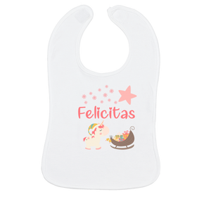 Bavaglino per neonati stampato con nome Magia dell'Unicorno - Product Image 1