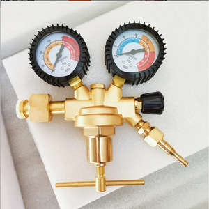 Régulateur de pression à double jauge 1/4 pouce tout en cuivre pour oxygène, azote, CO2, usage industriel haute pression WQ-01 - Product Image 3
