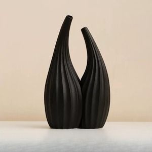 Creative Ceramic Art Vase <strong>Combination</strong> Black and White Set Simulation Flower Living Room Flower Arrangement Desktop Ornaments - Product Image 6