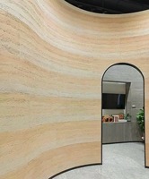 Grande dalle en terre battue pour extérieur, hôtel, villa, installation facile, antidérapante, imperméable, carrelage mural flexible en argile, pierre de travertin