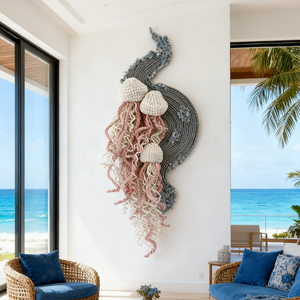 Cadeau de maison Boho tissé tapisserie hôtel haut de gamme décoratif peinture fibre Art 3D texturé mur Art <span class=keywords><strong>corail</strong></span> récif tenture murale Art déco - Product Image 2