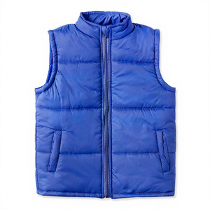 Gilet matelassé pour homme à col en V imprimé avec fermeture éclair et poches latérales, coupe-vent, en toile écologique, vêtement d'extérieur décontracté - Product Image 4