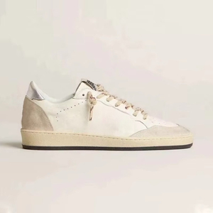 Classic Retro Super Star <b>Green</b> Pink Genuine Leather Heel Breathable Soft Spring Sports Design Ballstar Unisex Sneaker Walking - Product Image 2