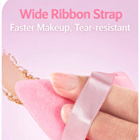 Éponge de maquillage triangulaire en forme d'éventail, ultra douce, à poils courts et fins, pour poudre fixatrice, lavable, haute qualité