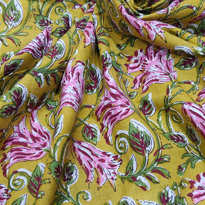 Tela de Algodón con Estampado Floral Hecha a Mano |   Material de Confección de Ropa sin Coser para Mujer, para la Elaboración de Prendas Étnicas y Manualidades - Product Image 5