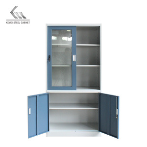 Armoire de bureau personnalisée Armoire de classement à 2 portes Armoire de rangement en acier Armoire de classement en métal Lemari avec porte en verre - Product Image 5