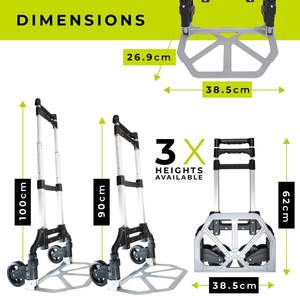 Chariot pliable en aluminium Chariot pliable en aluminium sur roues, chariot à bras extensible - Product Image 3