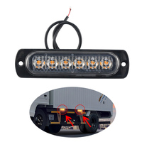 Barra de luz de advertencia estroboscópica LED de 12V y 24V, lámpara de baliza intermitente de rejilla de aluminio azul, luces laterales ámbar para camiones y coches, novedad