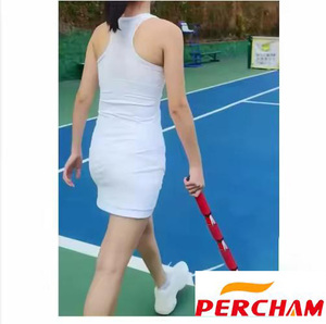 <span class=keywords><strong>Vestido</strong></span> de paleta de diseño personalizado, ropa de tenis, ropa deportiva para <span class=keywords><strong>mujer</strong></span>, <span class=keywords><strong>vestido</strong></span> de tenis de talla grande de una pieza con bolsillos y pantalones cortos - Product Image 2