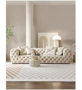 Juego de sofá de madera maciza de lujo moderno de venta directa, muebles de sala de estar antiguos para el hogar con precio competitivo lleno de esponja - Product Image 1