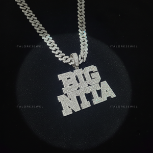 จี้เงินแท้ 925 ชุบทองคำประดับเพชรโมอิสซาไนต์รูปตัวอักษร BIG NITTA สร้อยคอแฟชั่น ของขวัญ เครื่องประดับสวยงาม - Product Image 4