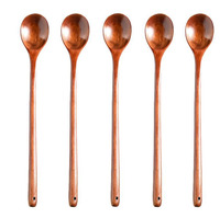 Cuillère en bois de cuisine de haute qualité avec logo personnalisé, manche extra long de 13 pouces, pour servir