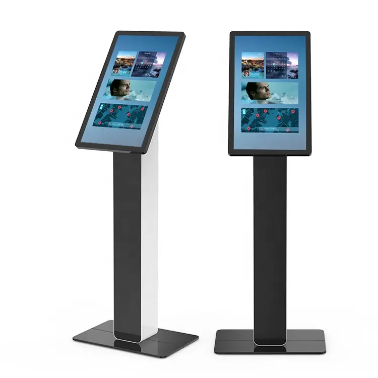 Kütüphane/sergi/havaalanı için 27 inç kapalı interaktif reklam ekipmanları self servis kiosk bilgileri