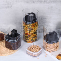 Stoples Kaca Borosilikat Desain Baru 2400/1700/1000ml dengan Tutup Pelepas Udara dan Penutup Anti Debu untuk Penyimpanan di Dapur