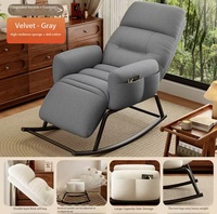 Fauteuil inclinable à bascule moderne en velours avec 15 fonctions °   Fauteuil inclinable à base coulissante et dossier réglable pour la détente dans le salon