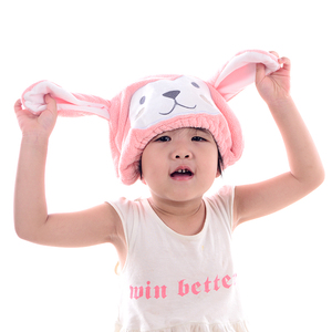 Serviette de Cheveux Élastique en Microfibre à Séchage Rapide, <span class=keywords><strong>Turban</strong></span> de <span class=keywords><strong>Bain</strong></span> et de Douche, Design de Lapin Mignon, en Polaire Corail - Product Image 5