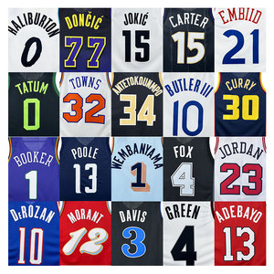 Últimos Jerseys al por Mayor 2025, Jersey de Baloncesto Americano con Estampado en Caliente, 77 Luka Doncic, 15 Nikola Jokic, 34 Giannis Antetokounmpo - Product Image 1