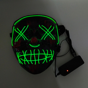 Disfraz de <span class=keywords><strong>Halloween</strong></span> para fiesta Rave, máscara LED colorida brillante con <span class=keywords><strong>purga</strong></span>, EL alambre - Product Image 5