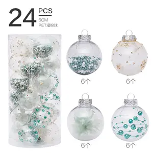 Weihnachts feiertags dekoration Weihnachts baum hängende Ornamente Minze Farbe PET Kugel Kugel Weihnachts baum Ball Ornamente Ball