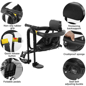 Asiento Delantero para Bicicleta, Silla de Seguridad Infantil con Pedales y Soporte para Bicicleta de Montaña o Carretera - Product Image 3