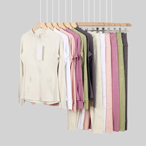 Спортивный костюм TZ6198 Custom 2026 для женщин: комплект из 2 предметов с длинными рукавами – куртка и леггинсы для фитнеса и йоги - Product Image 5