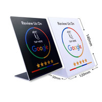 Support de signalisation NFC RFID en acrylique personnalisé avec puce encodée pour avis Google, idéal pour la réputation des restaurants et des commerces (vente en gros)