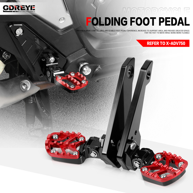 For XADV750 X-ADV 750 2021-2025 Rear Aluminium Footrest Expandable Teeth Pedal Kit GDREYE