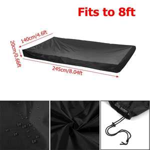 Housse de table de billard en tissu Oxford, 245x140x20cm, noire, imperméable, anti-poussière, protection pour table de billard et de snooker d'intérieur - Product Image 3