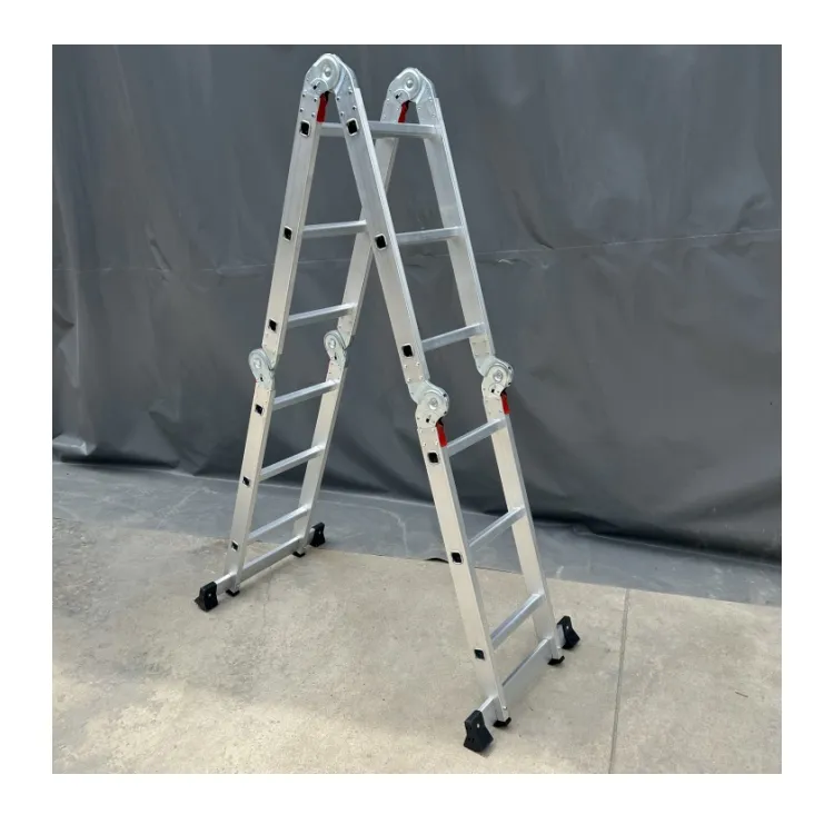 Aluminum multipurpose folding ladder with work platform