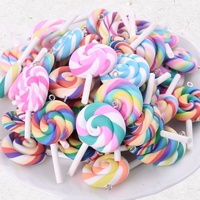 Breloques Oursons Mignons en Pâte Polymère et Résine, Pendentifs Bonbons Colorés Coupe Princesse pour la Fabrication de Bijoux Classiques pour Enfants