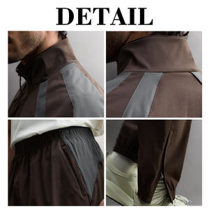 KIingSen Wholesale Men's Nylon Waterproof Embroidered Colorblocked zip <b>Jacket</b> Jogger Set <b>Reflective</b> <b>Running</b> Tracksuits - Product Image 6