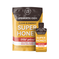 LIFEWORTH Workout Running Wild Ginger Honey Energy Gel Packets Snack