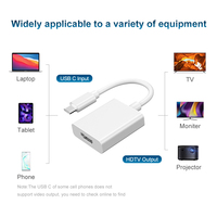 Tipo C a HDTV Adaptador Convertidor Cable de video USB HD 4K Aleación de aluminio USB C a HDTV Adaptador