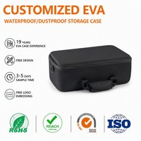Étui rigide étanche en EVA avec rembourrage en mousse antichoc, noir/rouge, fermeture pour drones, instruments électroniques numériques, usine